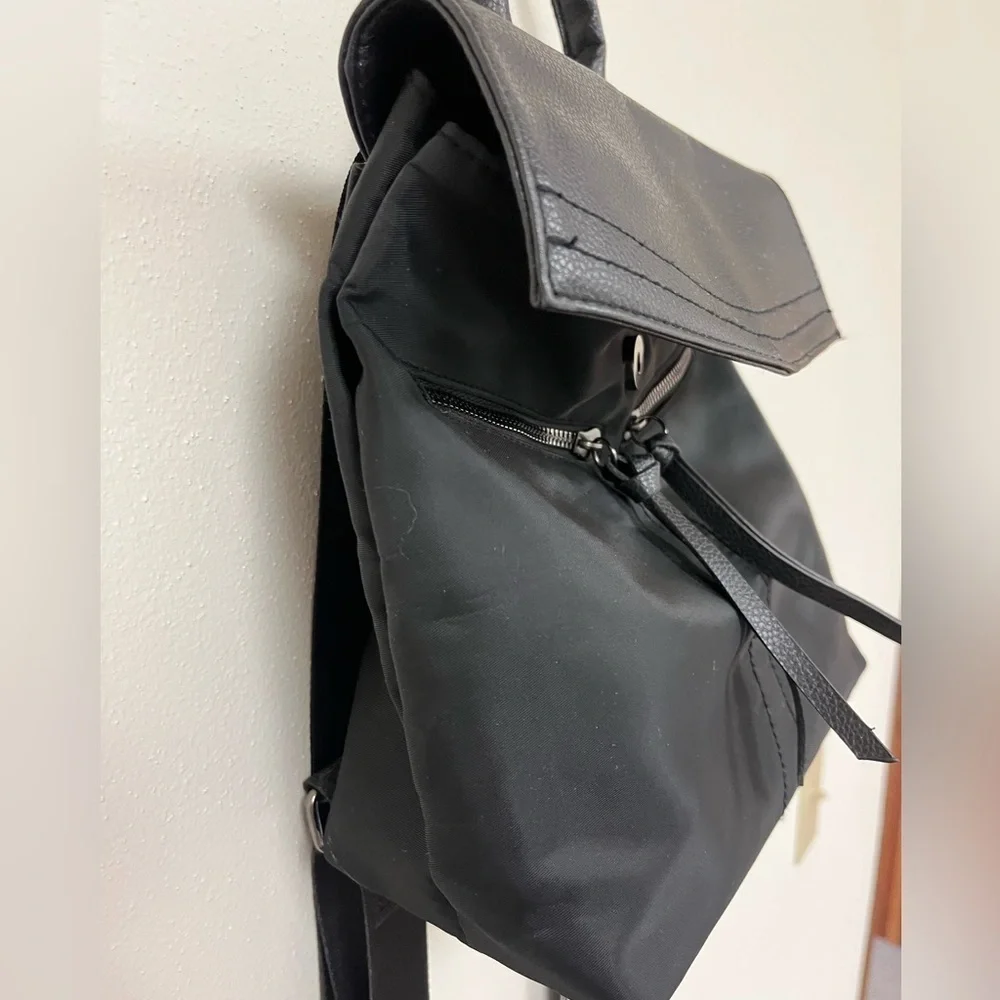Botkier New York Mini Trigger Backpack Black Faux Leather